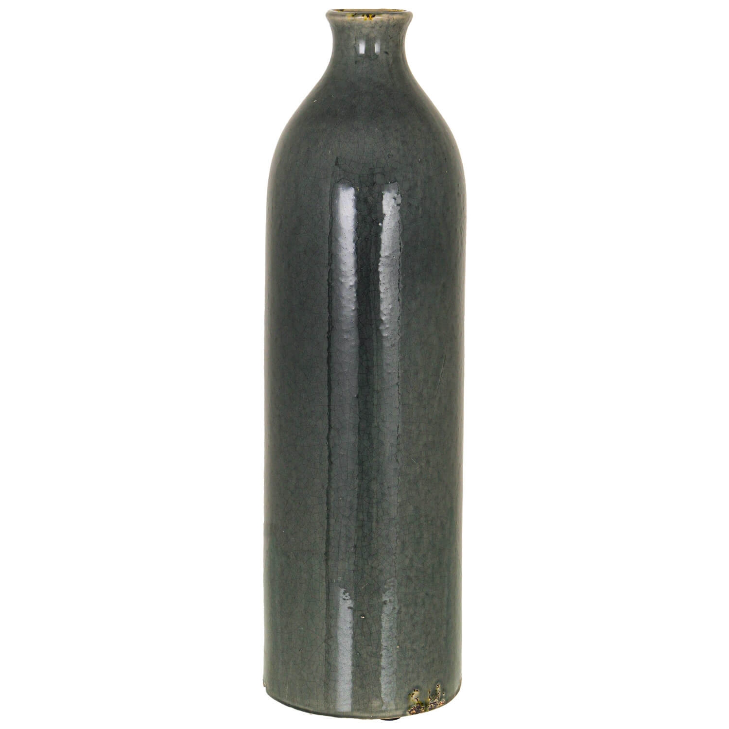 Handcrafted grey ceramic vase with artisanal texture, 57cm tall, modern organic design for minimalist or industrial decor. by RoomLondon at brixbailey.com