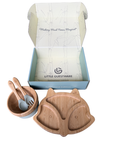 Fox Bamboo Feeding Set - Plate, Bowl, Spoon & Fork Gift Set