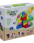 a soft and comforting arrangement of pastel bio-based baby blocks, perfect for gentle play and teething