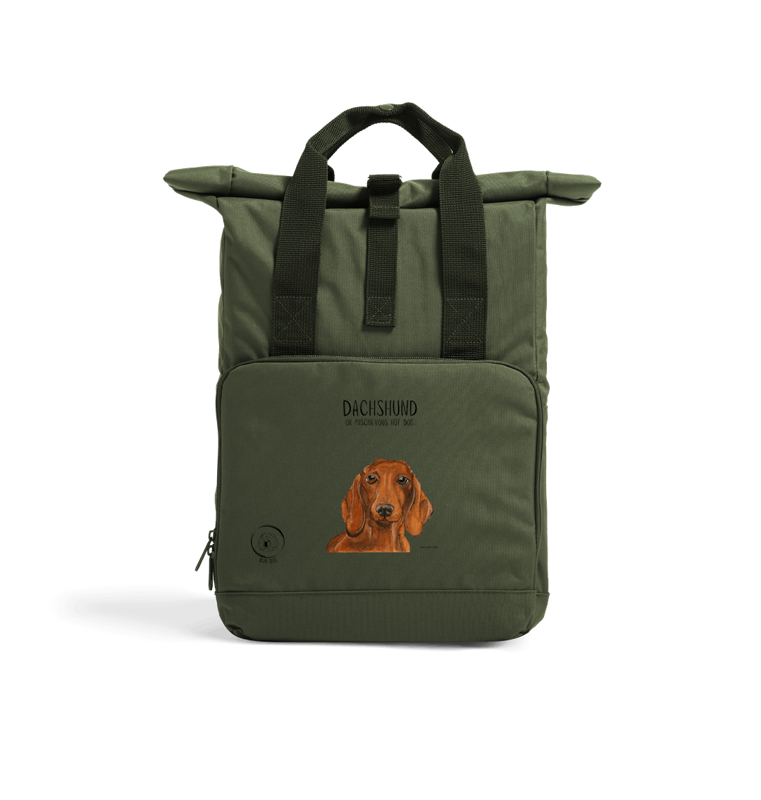 Dachshund Roll-Top Backpack – Small Dog, Big Adventure!