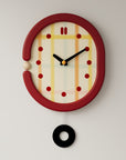 Red Grid Wall Clock-0