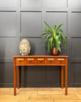 Vintage Mahogany Apothecary Style Five Drawer Console Hall Table Sideboard