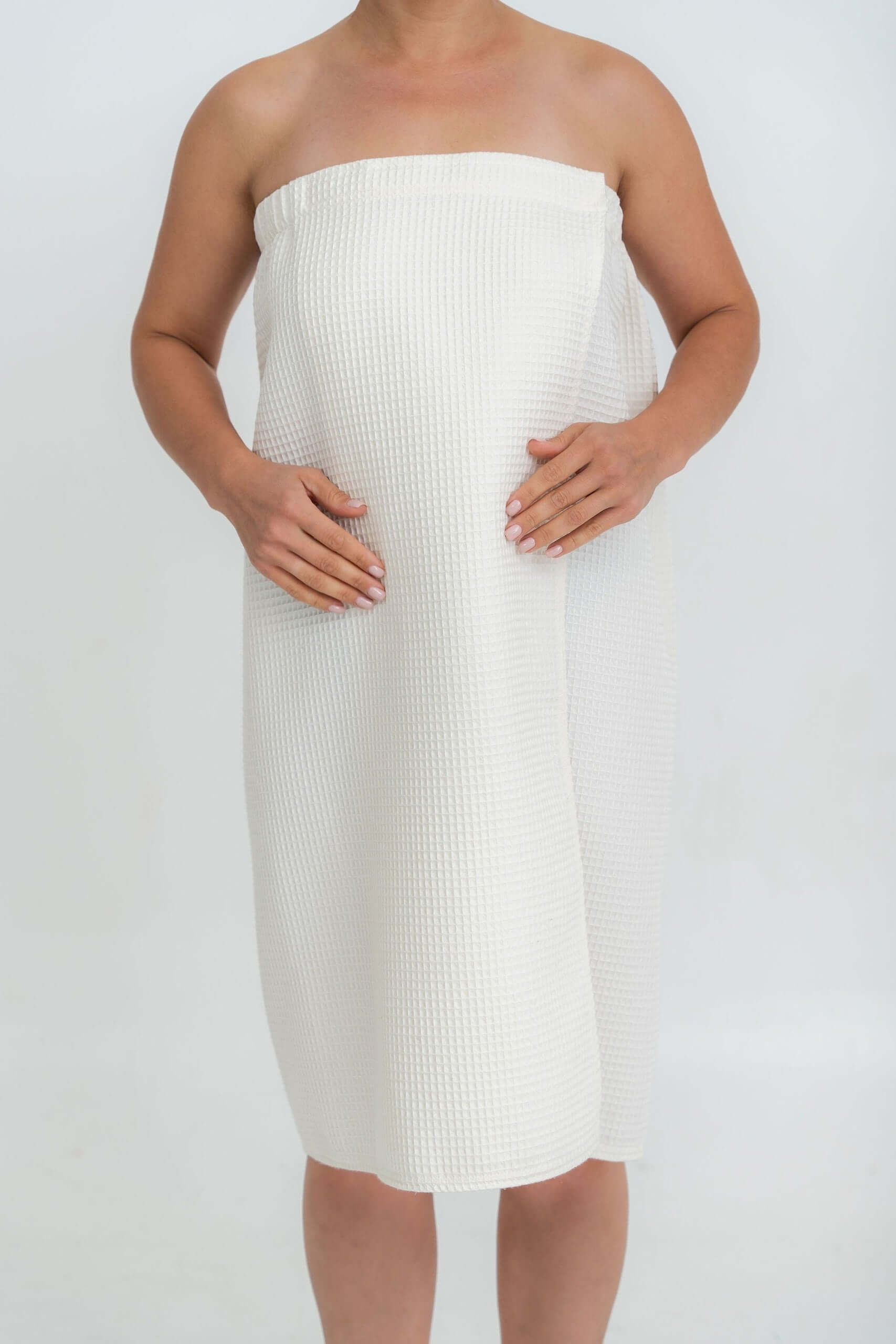 Cotton Waffle Sauna Wrap with Velcro Closure