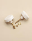 Navi White Stone Oval Drawer Knobs