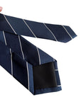 navy and medum blue classic club striped design tie