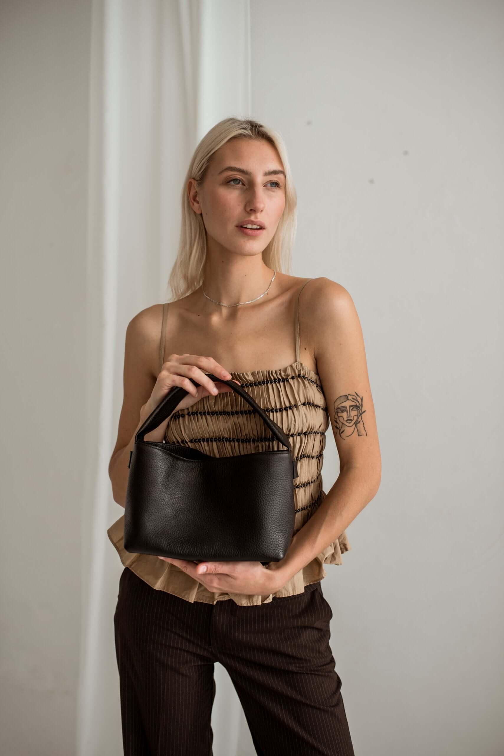 Black Leather Crossbody Bag