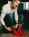Red Football Bamboo Socks