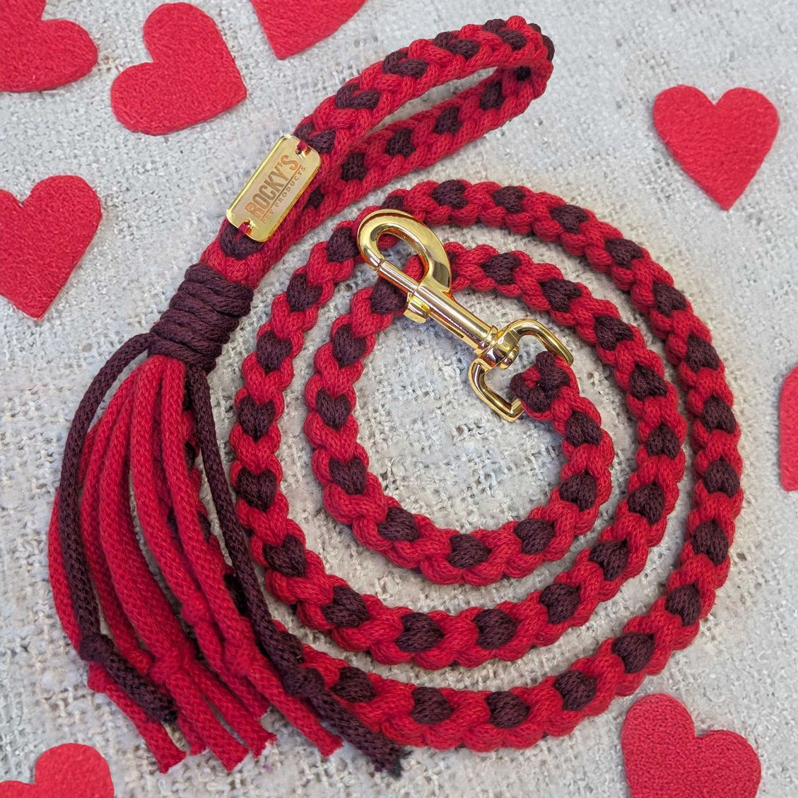 Heart Pattern Red Valentine's Day Make Your Own Dog Lead Craft Kit