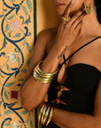 Bold Boho Brass Bangle – Classic Wide Bangle in Smooth Golden Brass