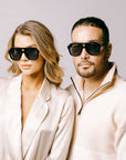 No One Messes With Malone - Sleek Black Aviator Sunglasses with Dark Grey Lens | UV Protection & Bioacetate Frames by Reecy at brixbailey.com