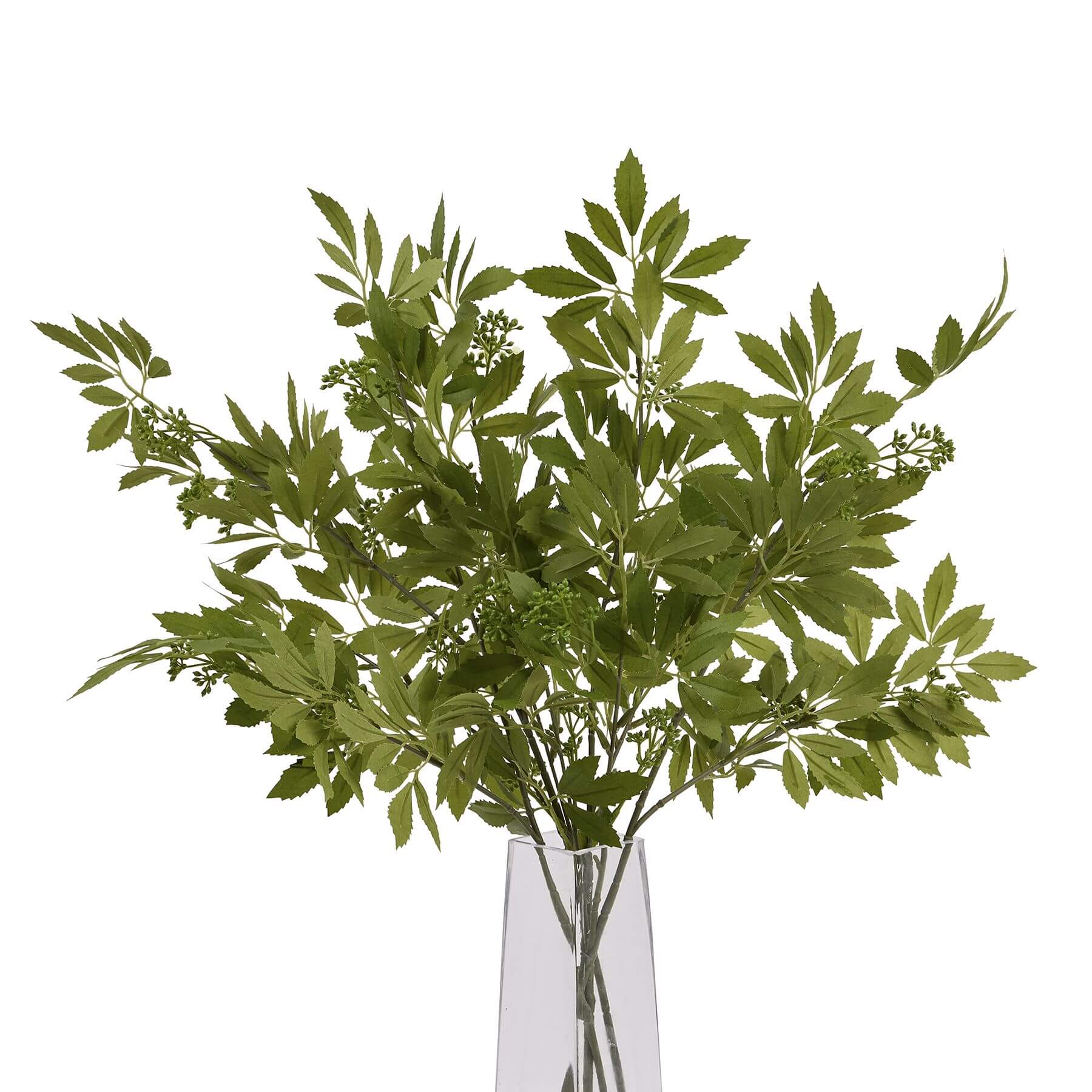 Lifelike artificial fennel stem with feathery green foliage, 76cm tall, for farmhouse or Scandinavian floral arrangements. by sostter at brixbailey.com