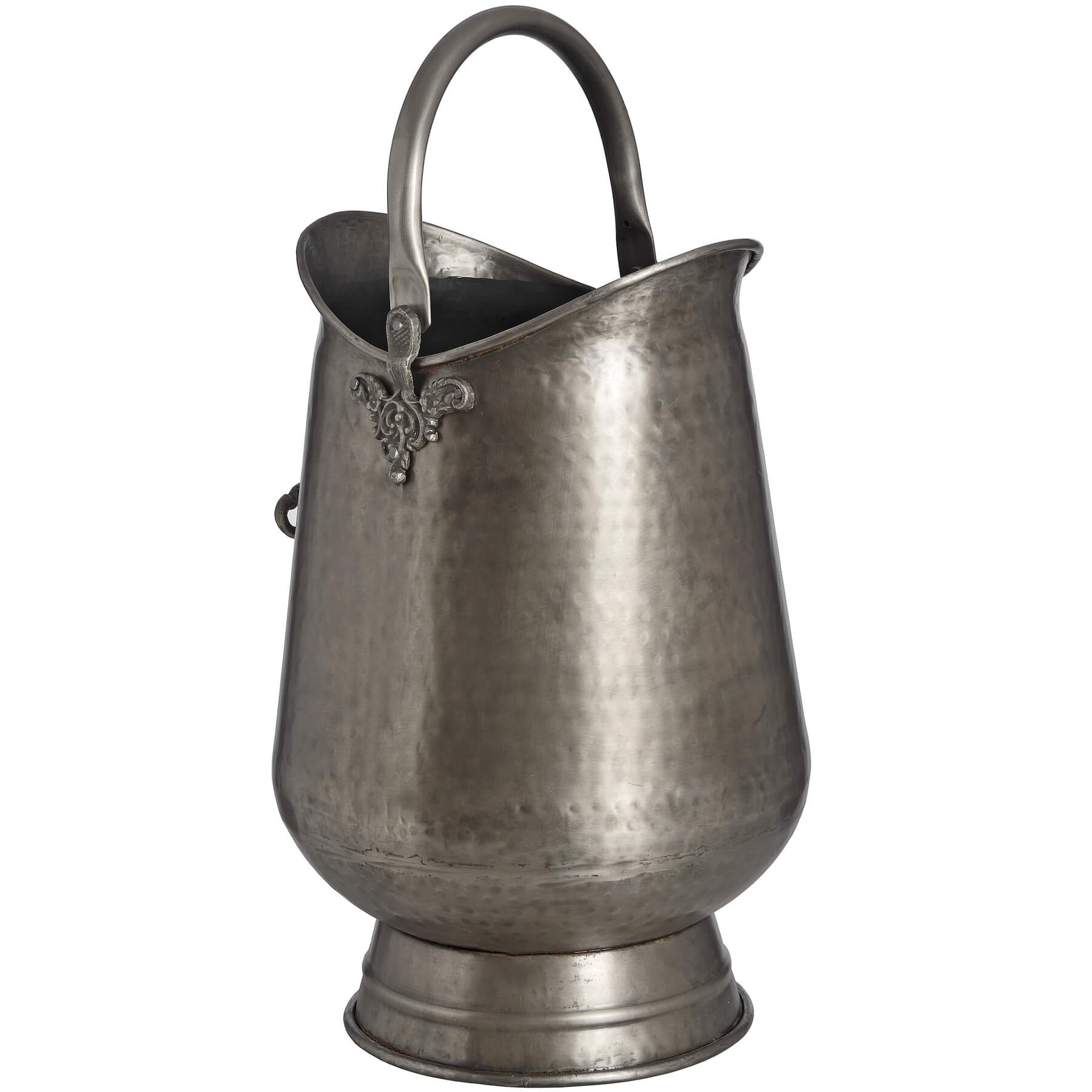 Vintage Pewter Coal Bucket | Rustic Home Decor