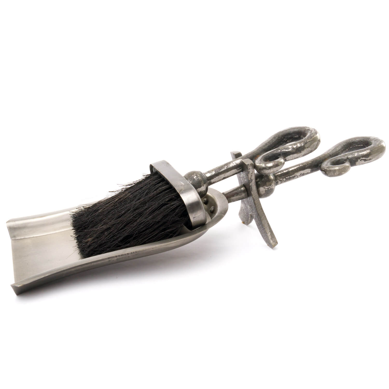 Vintage Pewter Hearth Tidy with Crook Handle | Antique Charm