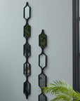 Sleek black hanging mirror with matte metal frame, minimalist rectangular design for modern home decor by RoomLondon at brixbailey.com