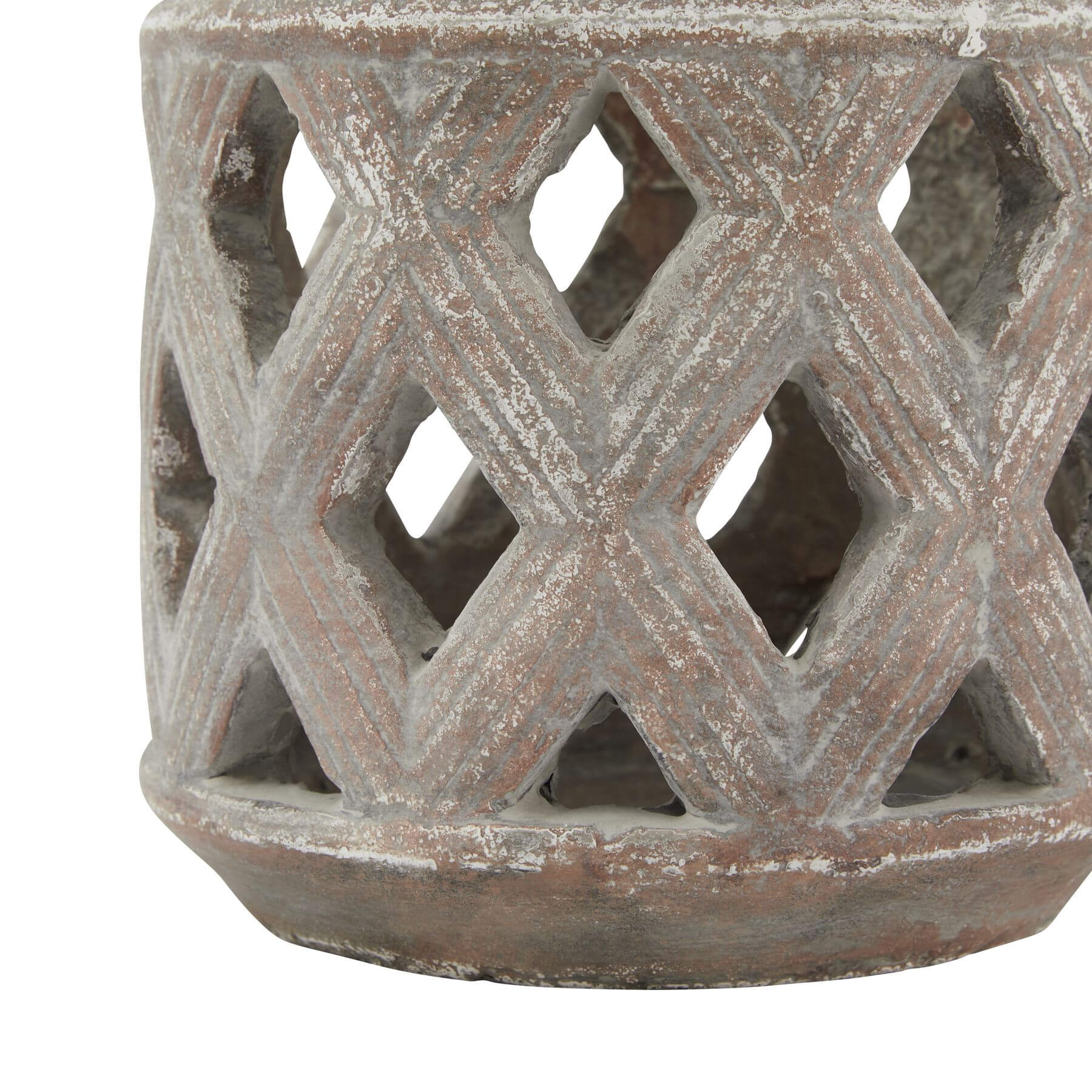 Walnut Brown Ceramic Lattice Lantern