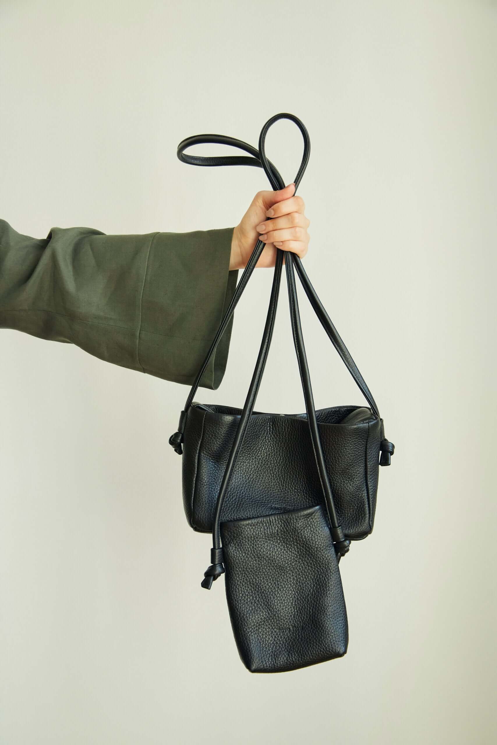 Black Leather Crossbody Bag