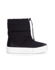Andira Black Quilted Nylon Waterproof Winter Boots – White Platform Sole