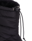 Andira Black Quilted Nylon Waterproof Winter Boots – White Platform Sole