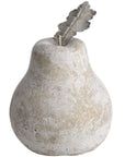 Cream Stone Pear Sculpture