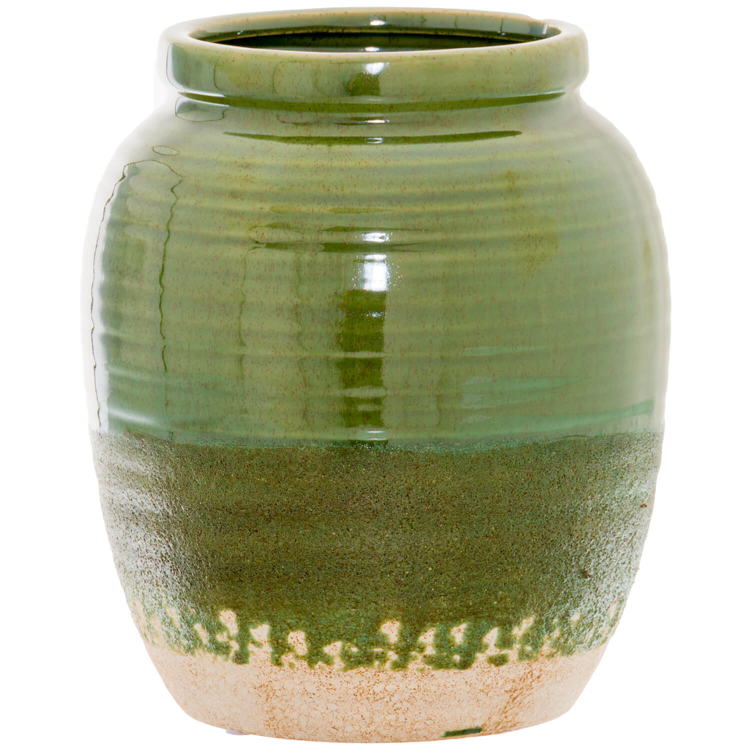 Handcrafted olive ceramic vase with fluid curves, warm Mediterranean tones, and natural glaze variations from the Seville Collection. by RoomLondon at brixbailey.com