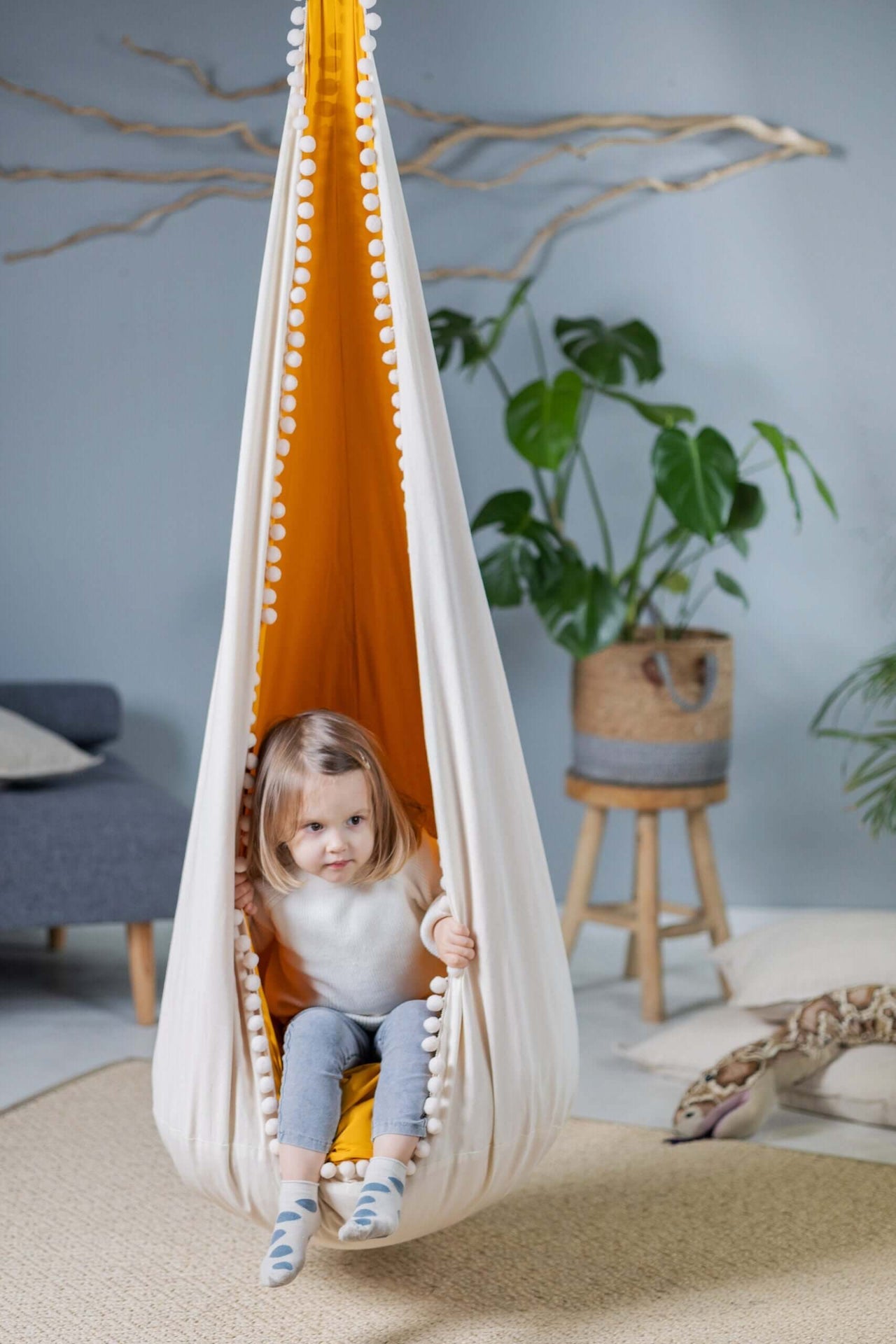 Kids' Cozy Cocoon Hammock – Fun & Safe Indoor/Outdoor Swing by Sówka at brixbailey.com