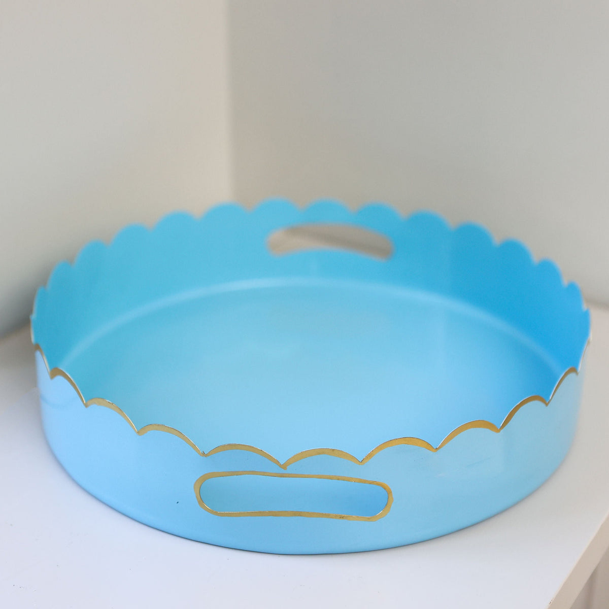 Blue Scalloped Tray