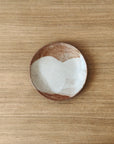 Handmade ceramic plates – caramel clay with white glaze