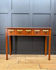 Vintage Mahogany Apothecary Style Five Drawer Console Hall Table Sideboard