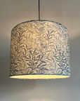 William Morris blue willow cotton drum lampshade/ ceiling shade with a white lining