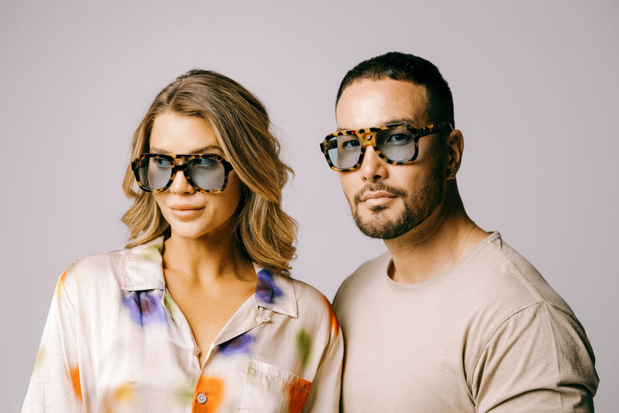 A Reecy Family Favorite: Large Aviator Sunglasses with Sustainable Tortoiseshell Frames & Blue Lenses | Clean & Conscious Award Finalist 2023 by Reecy at brixbailey.com