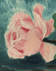 Vintage Pink Rose Oil Painting Orignal Framed Artwork