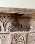 Lime Washed Carved Oak Blanket Box