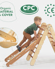 4 in 1 Montessori Climbing Frame Pikler Triangle Arch Slide Beige