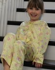 Amelie Lemonade Butterfly Girls Silk Pyjama Set