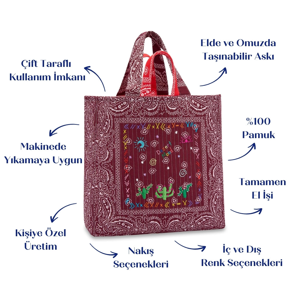 LEO Quilted Midi Tote Çanta - DESERT MOOD