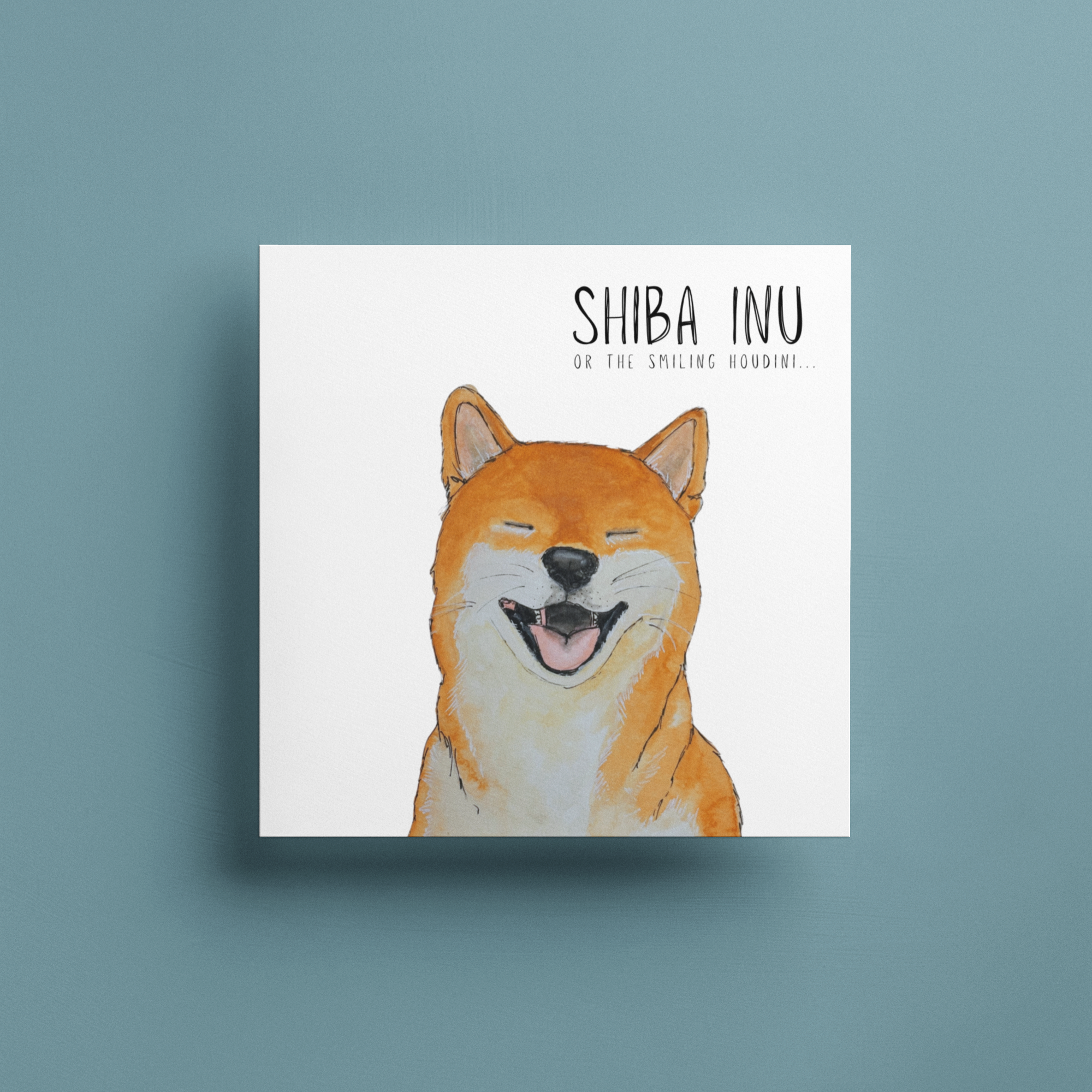 Escape Plans &amp; Birthday Barks” – Shiba Inu Greeting Card