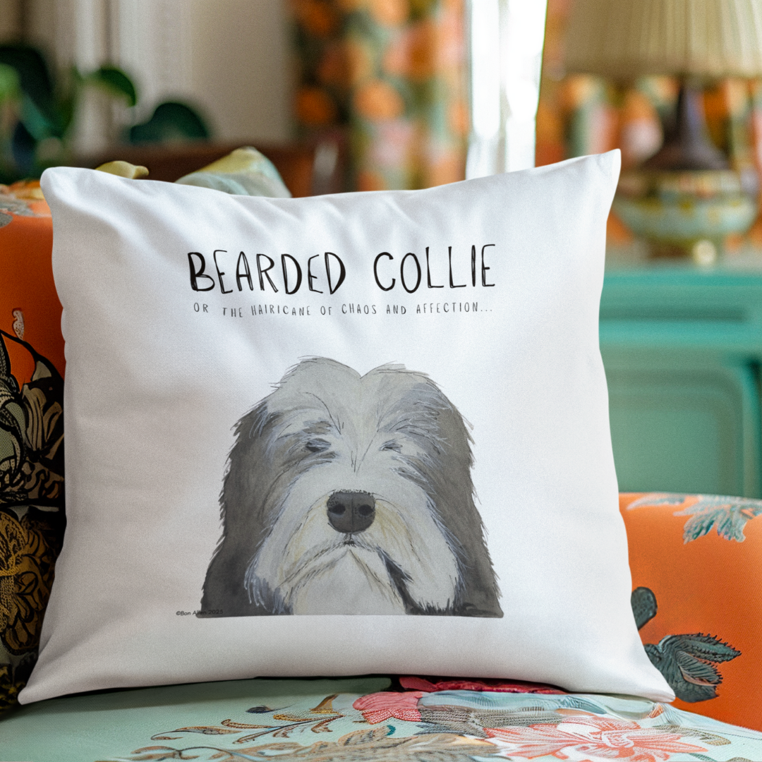 The Bearded Collie Cushion Cover: For the Chaos &amp; Cuddles You Never Knew You Needed!