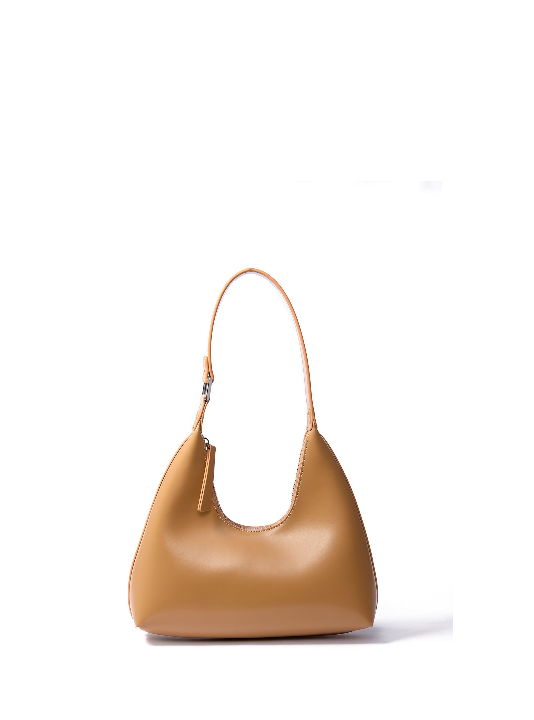 Premium Alexia small hobo bag in smooth yellow leather, elegant and sophisticated, genuine leather with cotton lining, silver hardware by Bob Oré at brixbailey.com