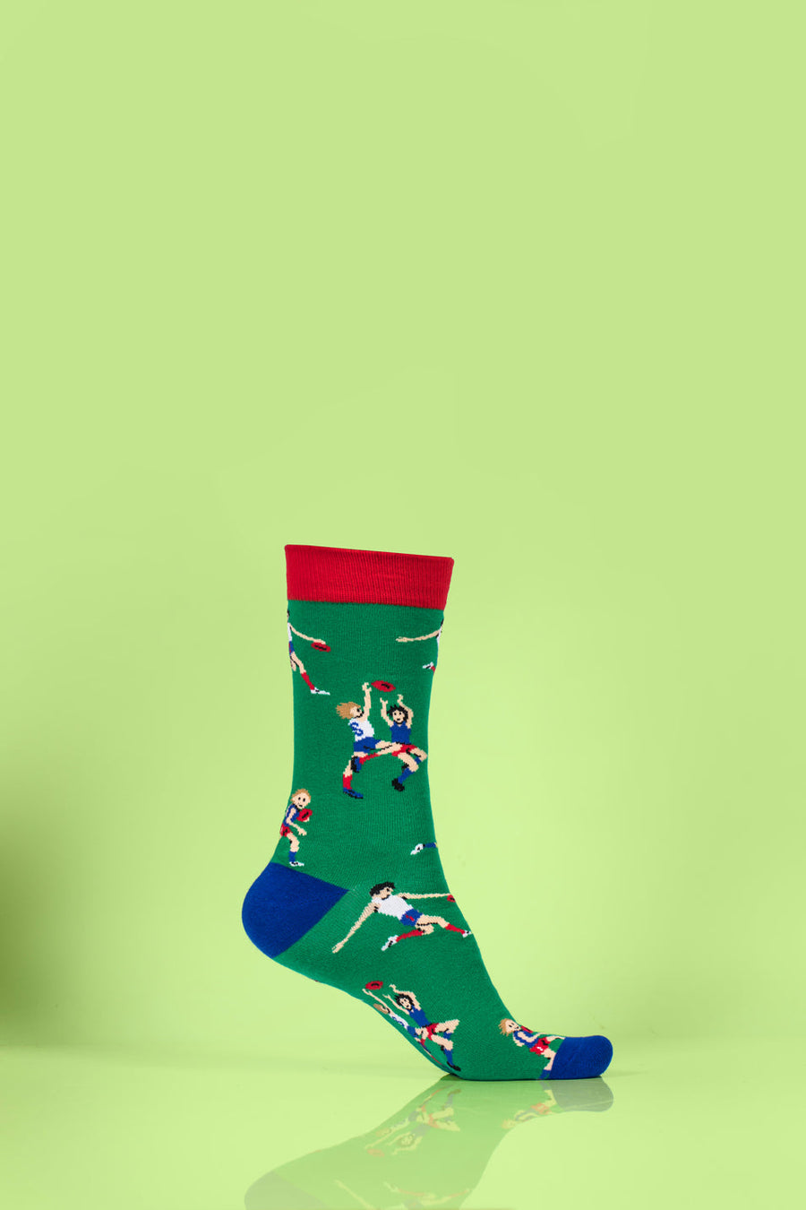Rugby print sporty socks, premium mix and match design, comfortable cotton blend, trending mismatch style, pack of 4 by Body and I at brixbailey.com