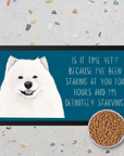 Starving & Staring: Samoyed-Approved Pet Bowl Mat
