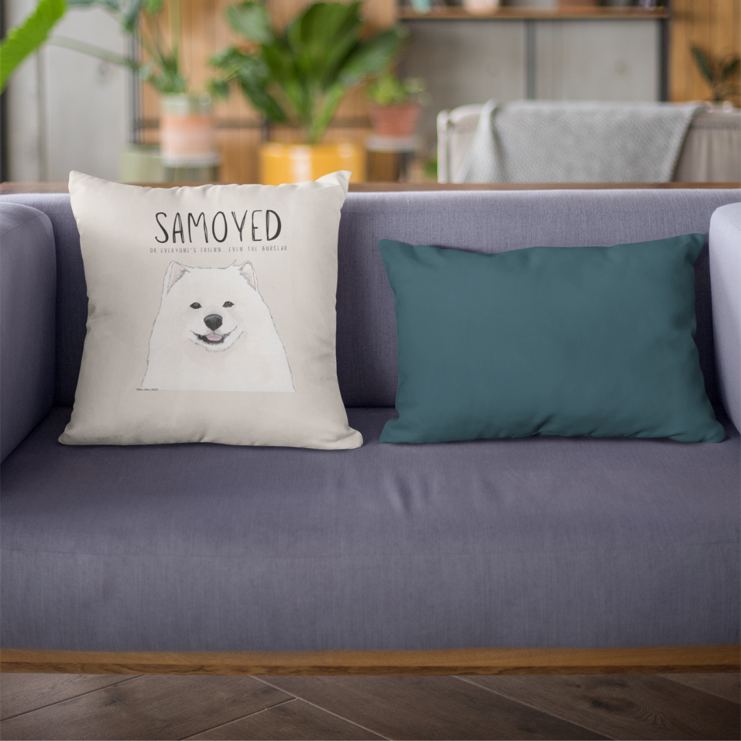 Samoyed Cushion Cover: Everyone’s Friend, Even the Burglar – Add Some Fun to Your Couch!