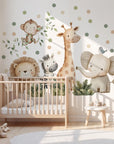 Watercolor Safari Animals Wall Decals, Removable Nursery Decor