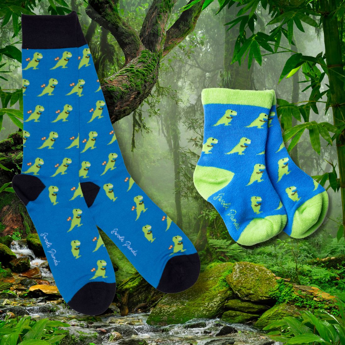 T-Rex Matching Bamboo Socks (Adult &amp; Child)