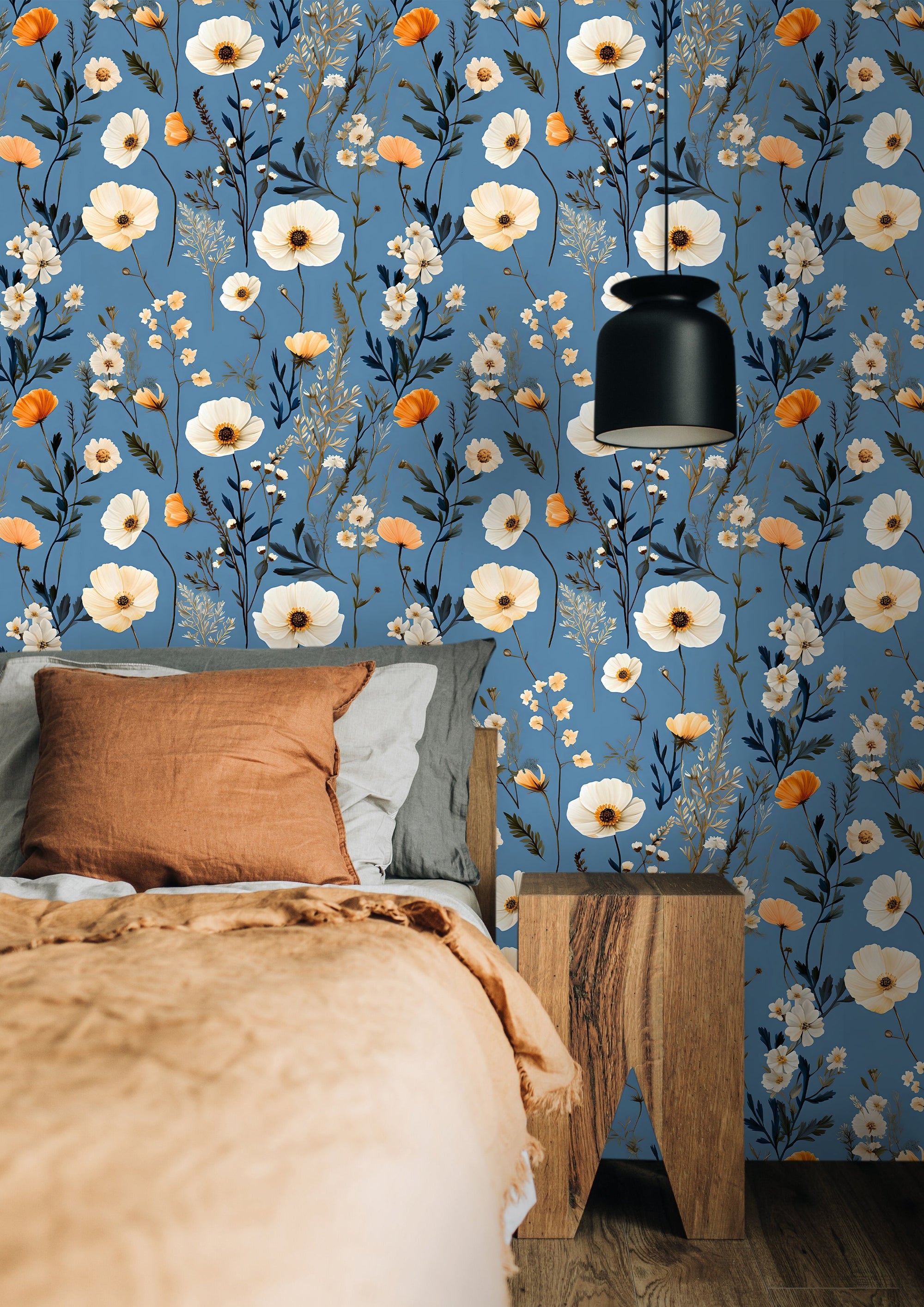 Wild Flower Field Botanical Wallpaper