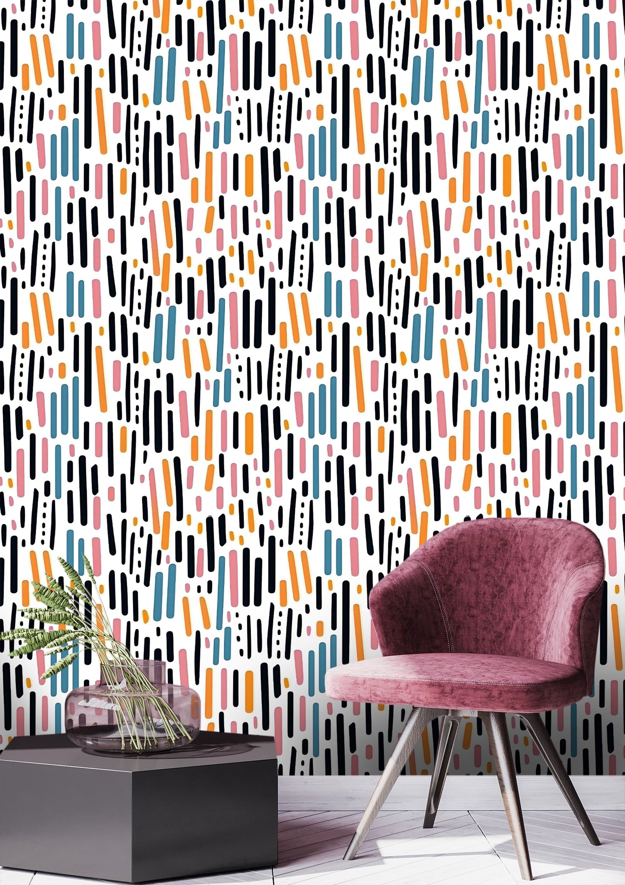 Colorful Abstract Dashes Wallpaper