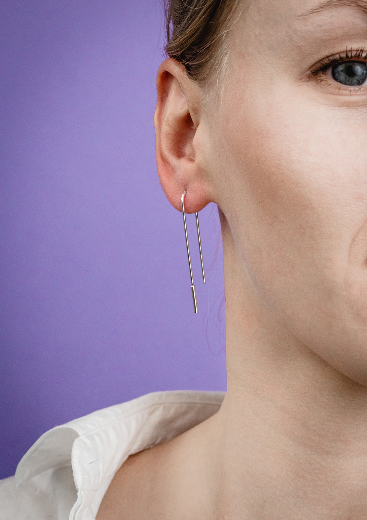 Minimalist U-Shaped Silver Earrings by Maarja Palu – Elegant & Modern by Maarja Palu at www.brixbailey.com