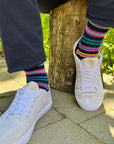 Navy Multi Striped Bamboo Socks