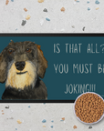 Wire Haired Dachshund Dining Drama – Hilarious Pet Bowl Mat!