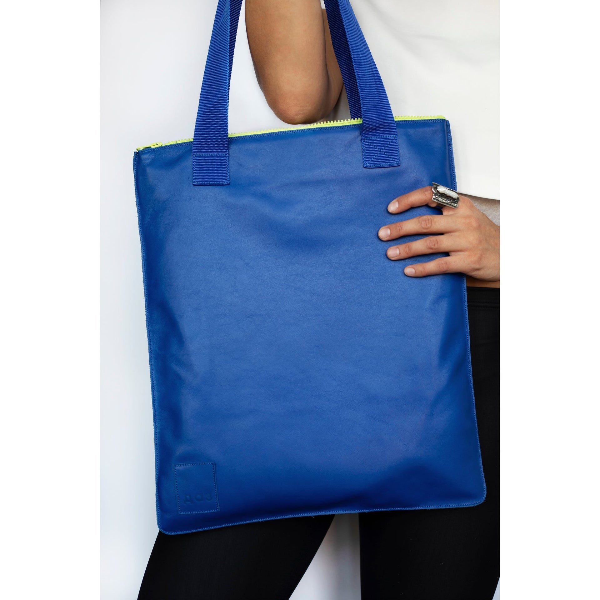 Silver Leather Tote Bag - Handmade, Durable &amp; Stylish by Daz Studio at www.brixbailey.com