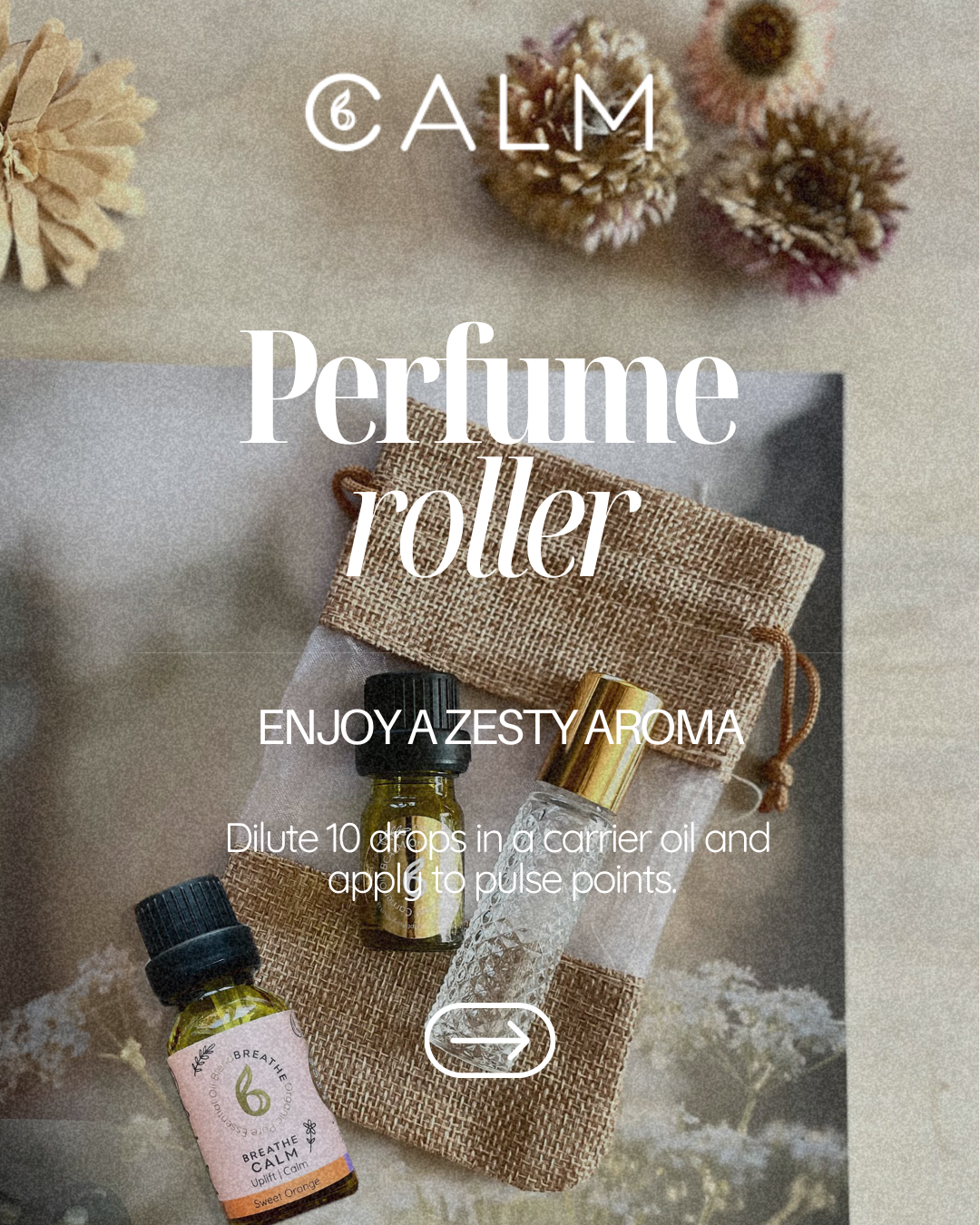 Breathe Calm – Stress Relief &amp; Uplift Blend with Sweet Orange, Lavender &amp; Frankincense